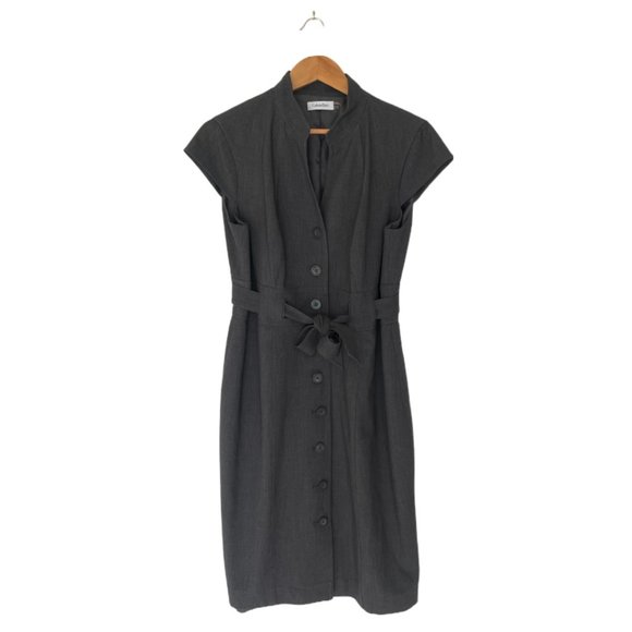 Calvin Klein Dresses & Skirts - Calvin Klein Button Down Tie Waist Pencil Dress